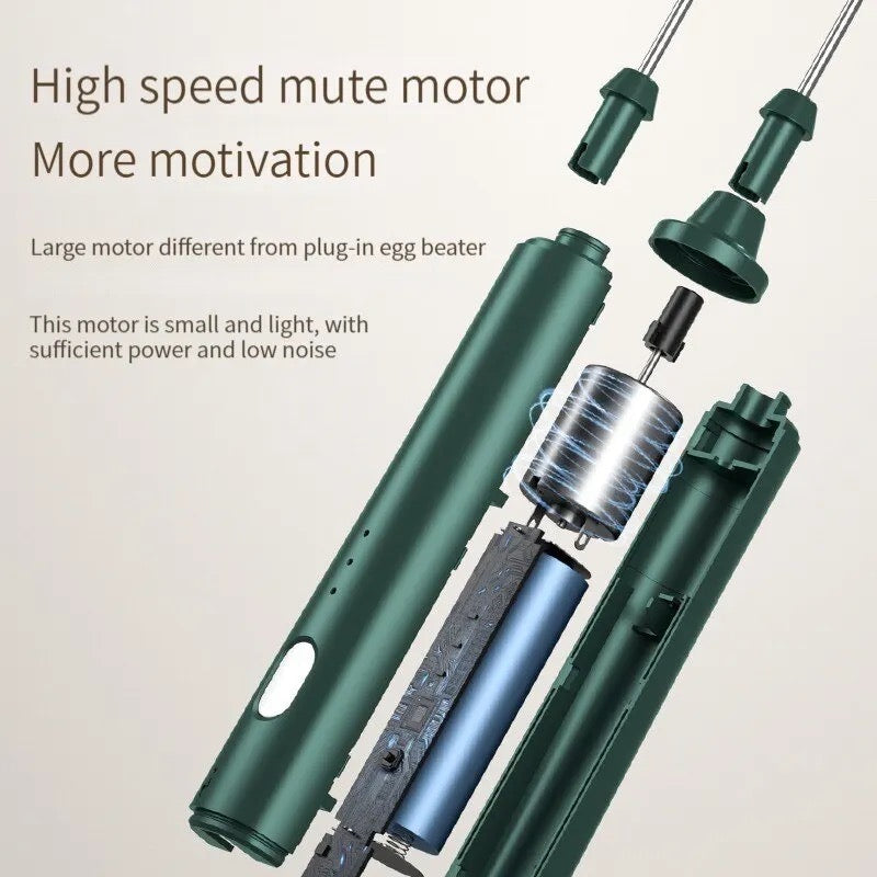 1 PCS USB Rechargeable Handheld Egg Beater 3 Speeds Electric Milk Frother Foam Maker Mixer Coffee Drink Frothing Wand Foamer