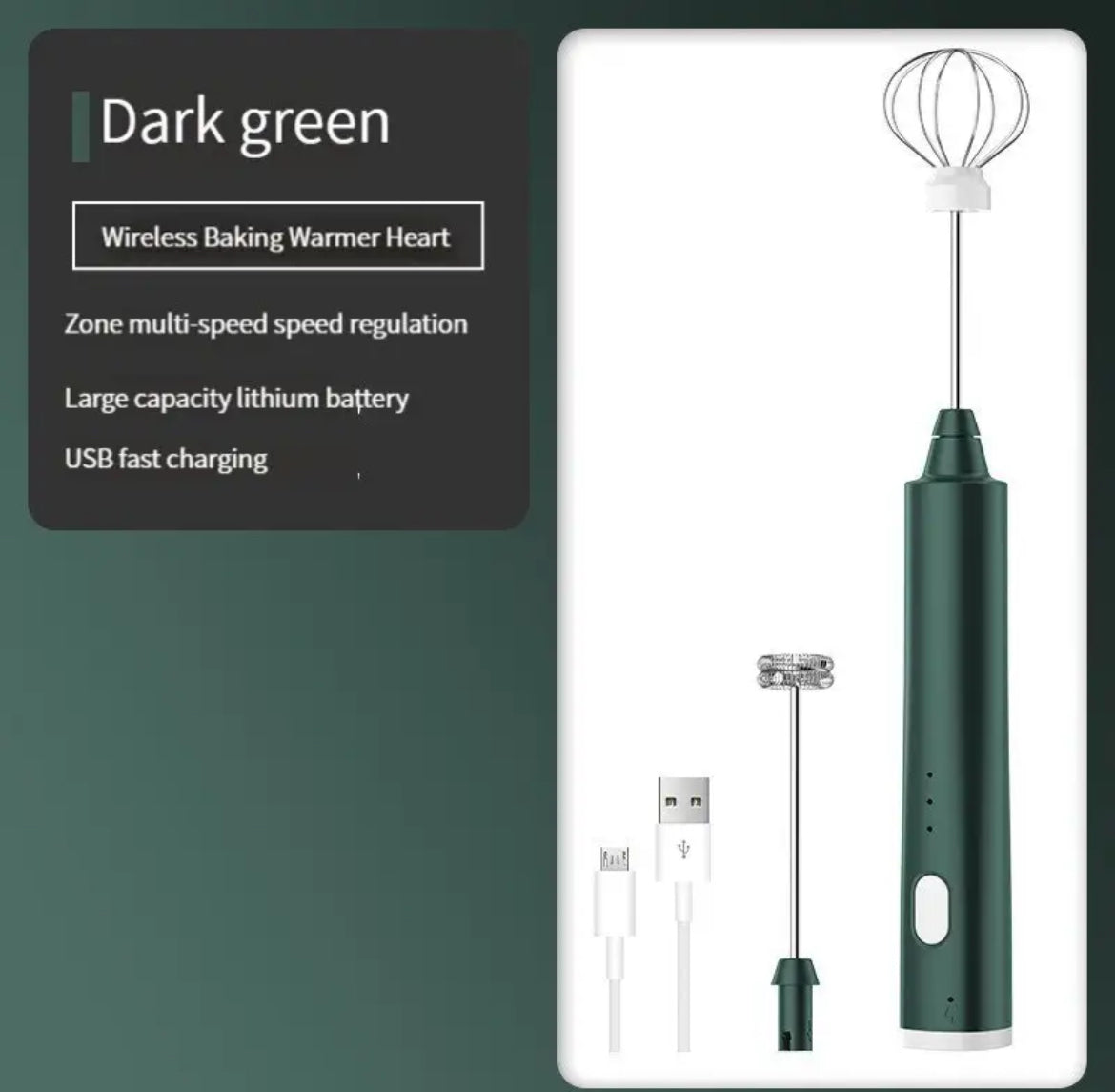 1 PCS USB Rechargeable Handheld Egg Beater 3 Speeds Electric Milk Frother Foam Maker Mixer Coffee Drink Frothing Wand Foamer