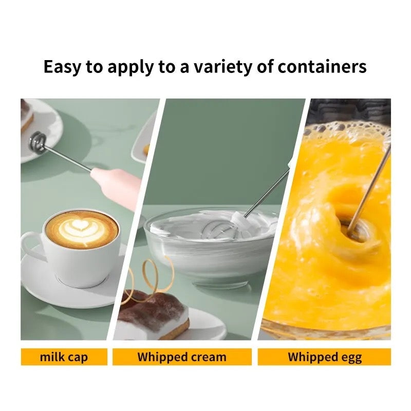 1 PCS USB Rechargeable Handheld Egg Beater 3 Speeds Electric Milk Frother Foam Maker Mixer Coffee Drink Frothing Wand Foamer