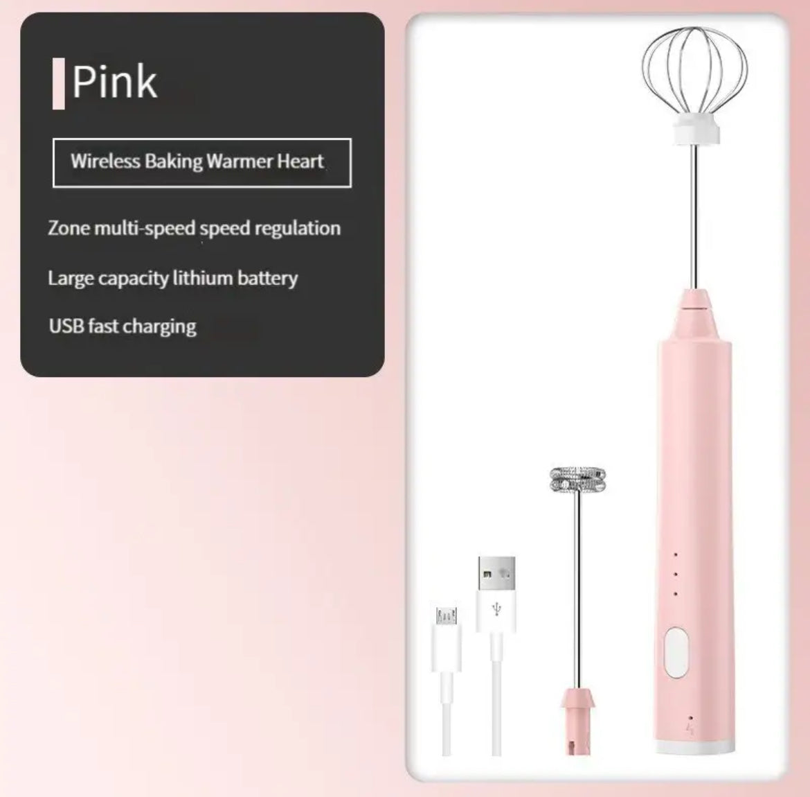 1 PCS USB Rechargeable Handheld Egg Beater 3 Speeds Electric Milk Frother Foam Maker Mixer Coffee Drink Frothing Wand Foamer